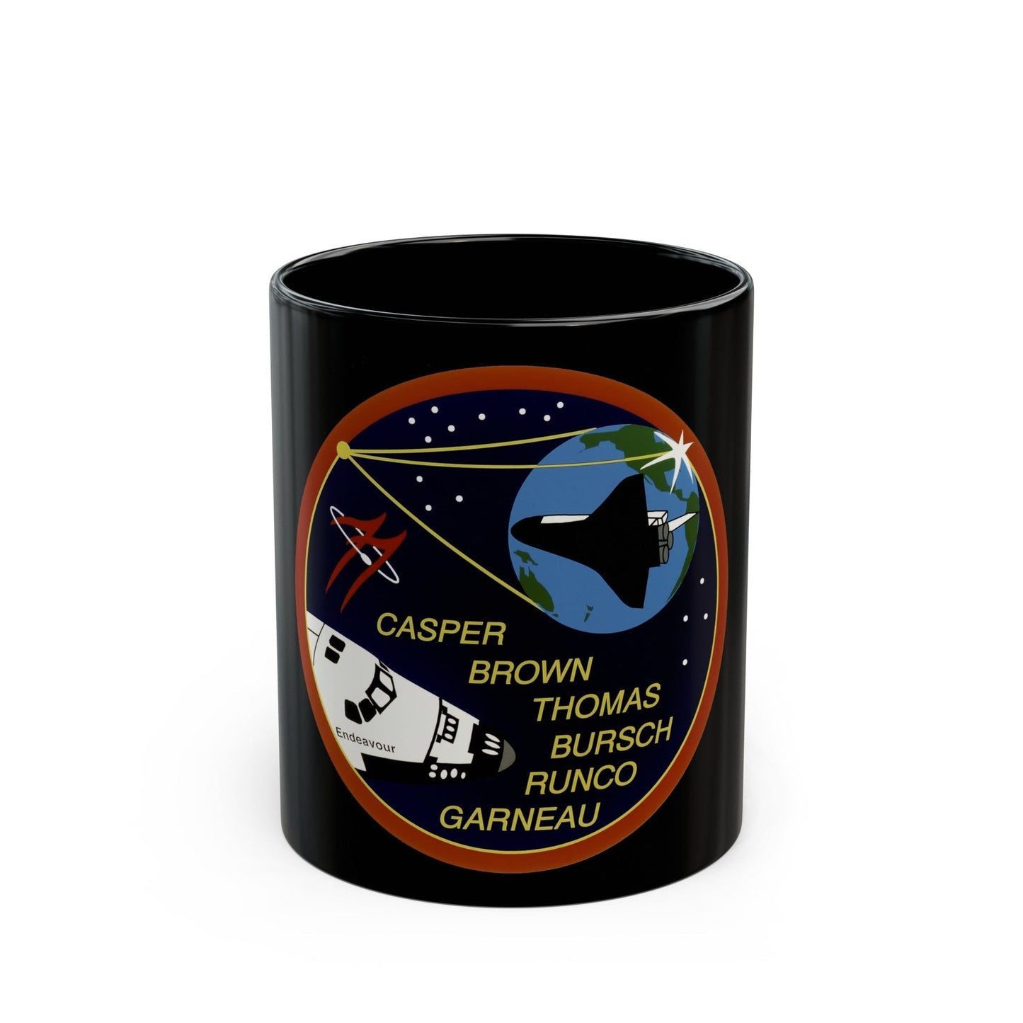 STS 77 (NASA) Black Coffee Mug-11oz-The Sticker Space