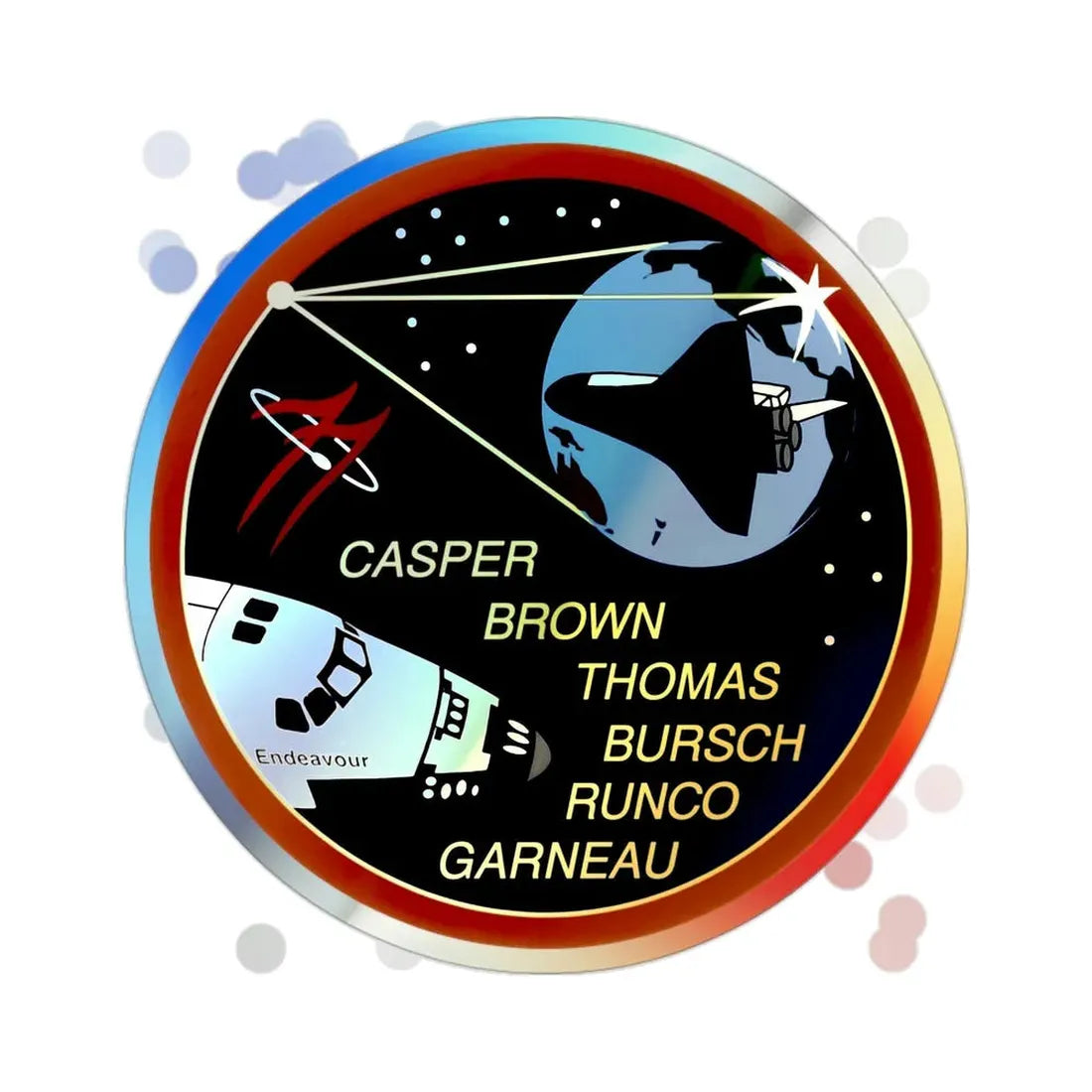 STS 77 (NASA) Holographic STICKER Die-Cut Vinyl Decal 2 Inch Holographic - The Sticker Space