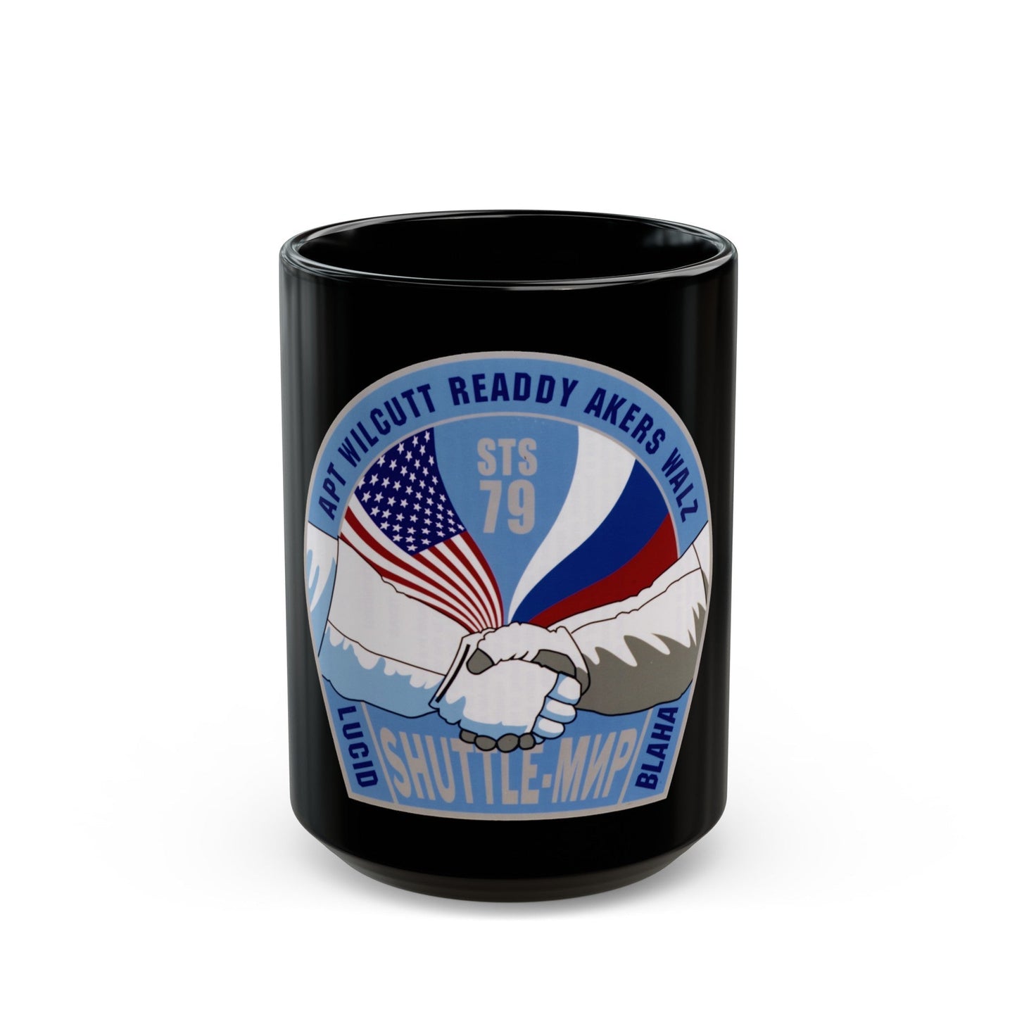 STS 79 (NASA) Black Coffee Mug-15oz-The Sticker Space