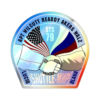 STS 79 (NASA) Holographic STICKER Die-Cut Vinyl Decal 4 Inch Holographic - The Sticker Space