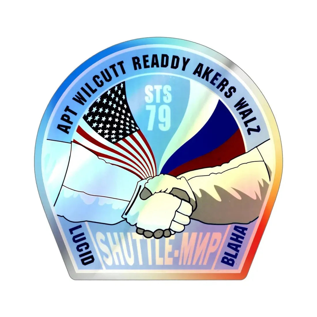 STS 79 (NASA) Holographic STICKER Die-Cut Vinyl Decal 5 Inch Holographic - The Sticker Space