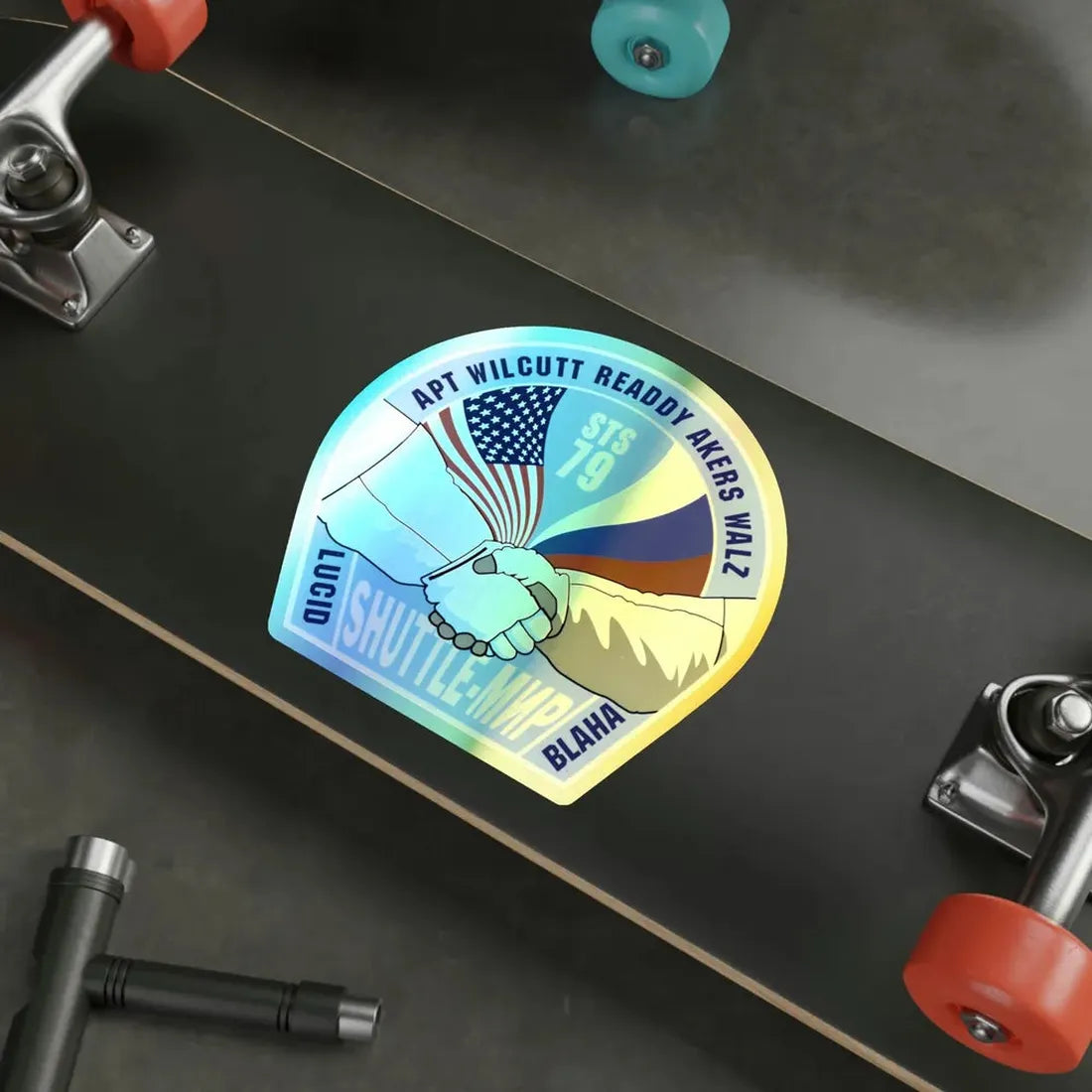 STS 79 (NASA) Holographic STICKER Die-Cut Vinyl Decal - The Sticker Space