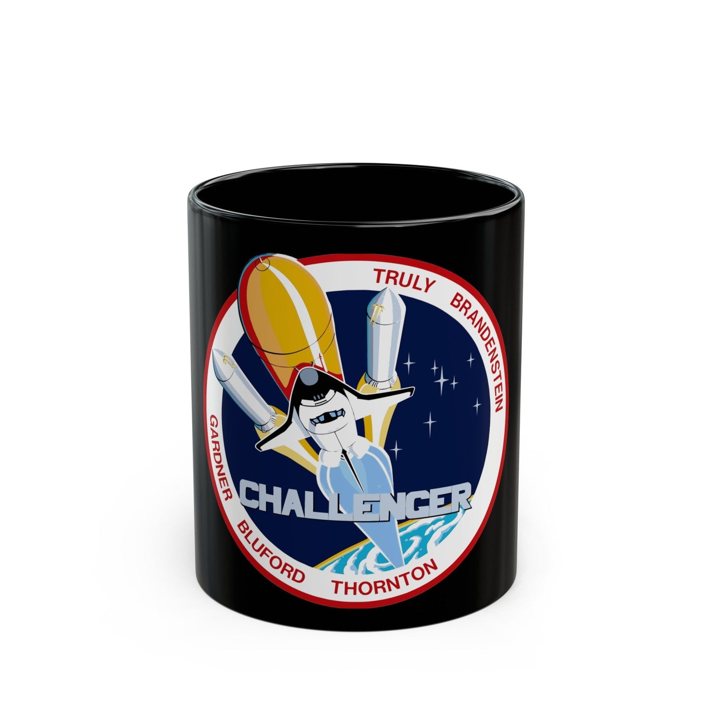 STS 8 (NASA) Black Coffee Mug-11oz-The Sticker Space