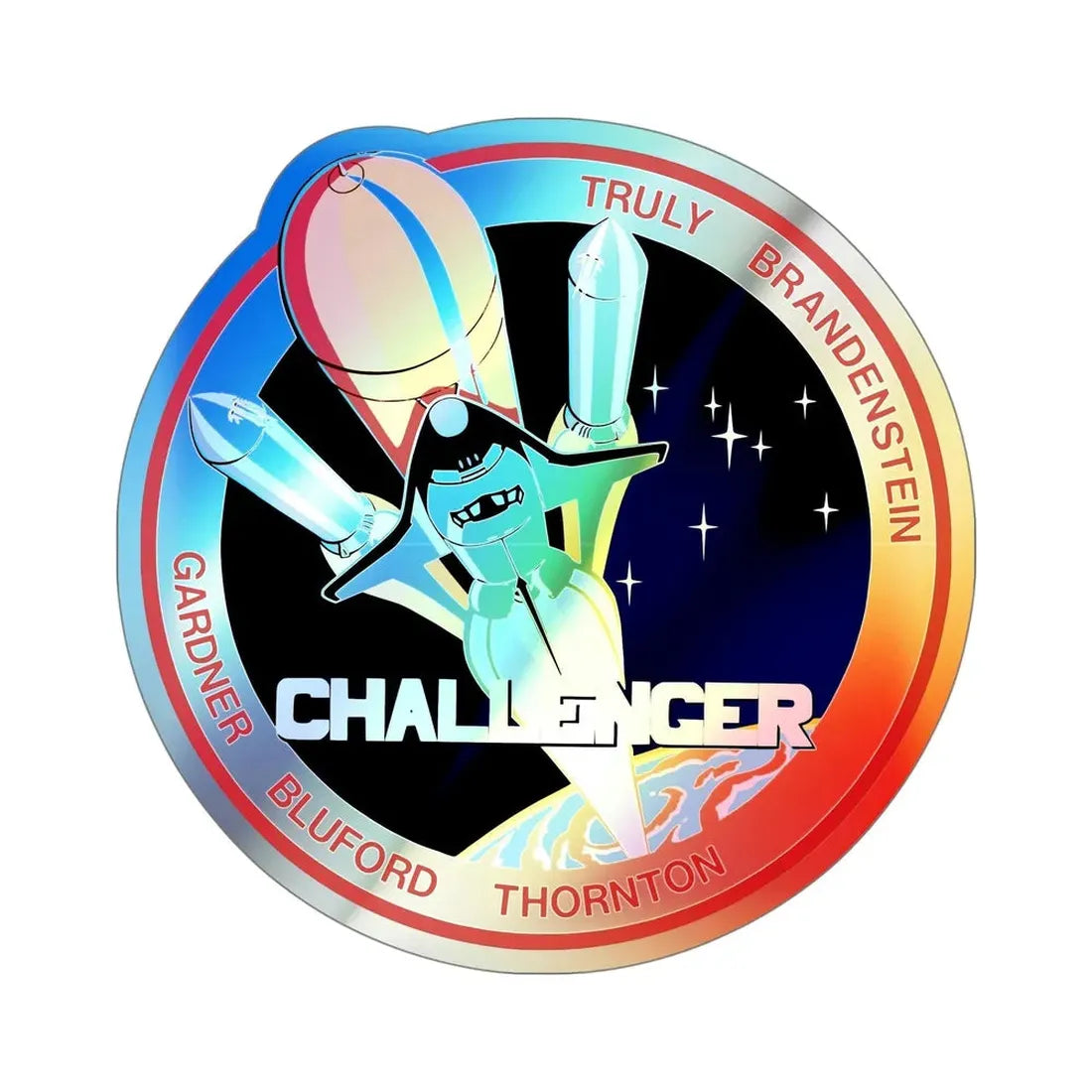 STS 8 (NASA) Holographic STICKER Die-Cut Vinyl Decal 5 Inch Holographic - The Sticker Space