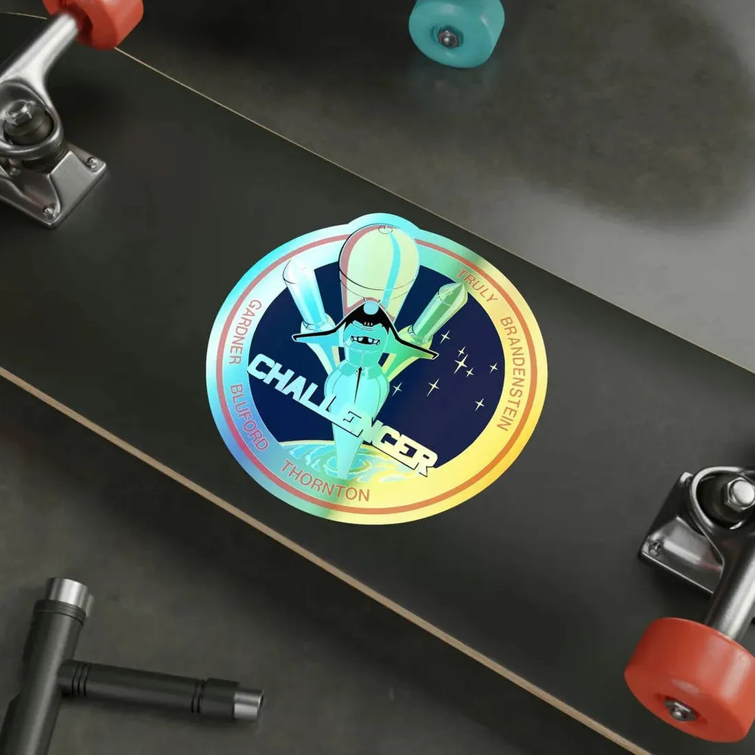 STS 8 (NASA) Holographic STICKER Die-Cut Vinyl Decal - The Sticker Space