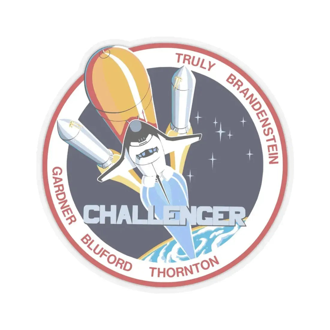 STS 8 (NASA) STICKER Vinyl Kiss-Cut Decal 4 Inch Transparent - The Sticker Space