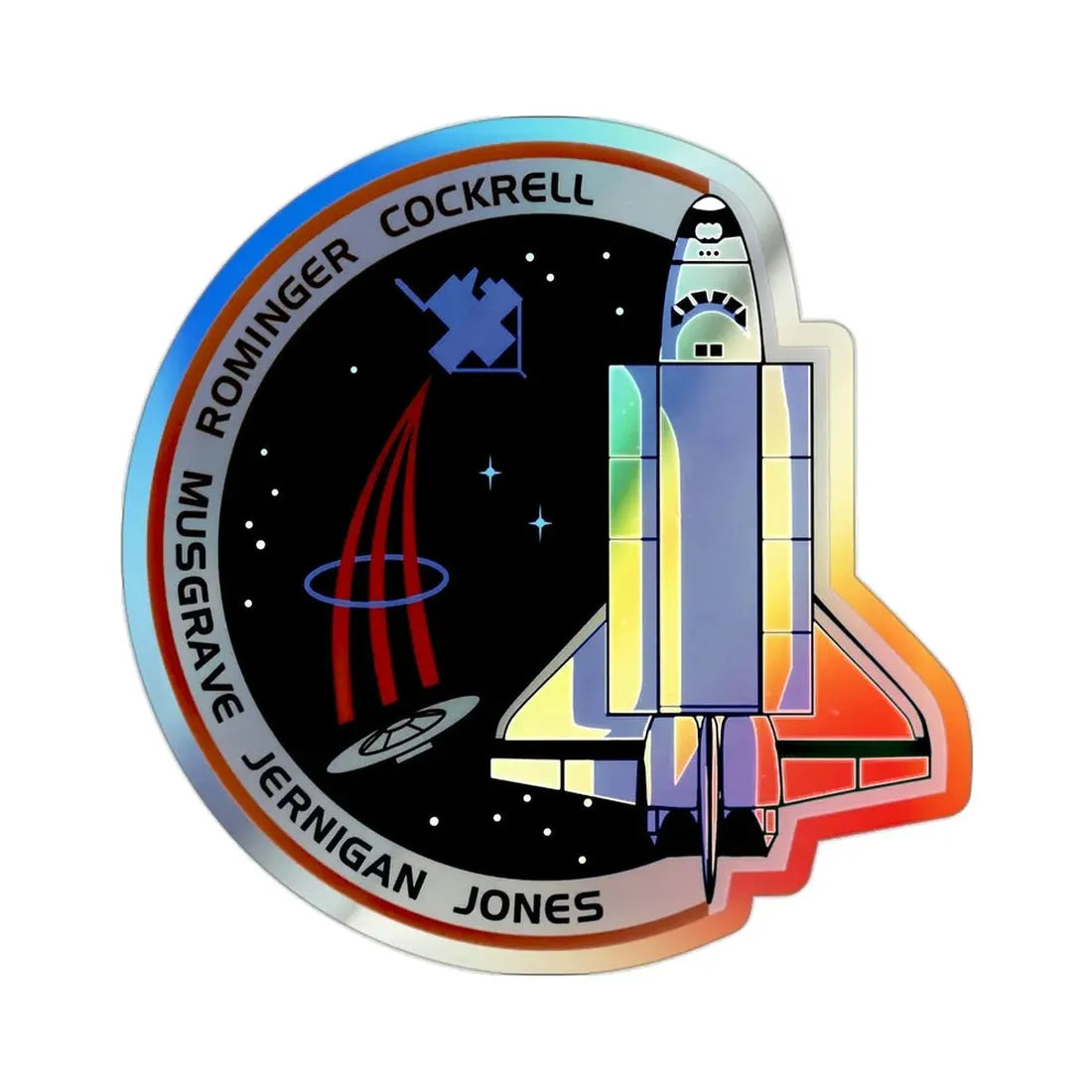 STS 80 (NASA) Holographic STICKER Die-Cut Vinyl Decal 2 Inch Holographic - The Sticker Space
