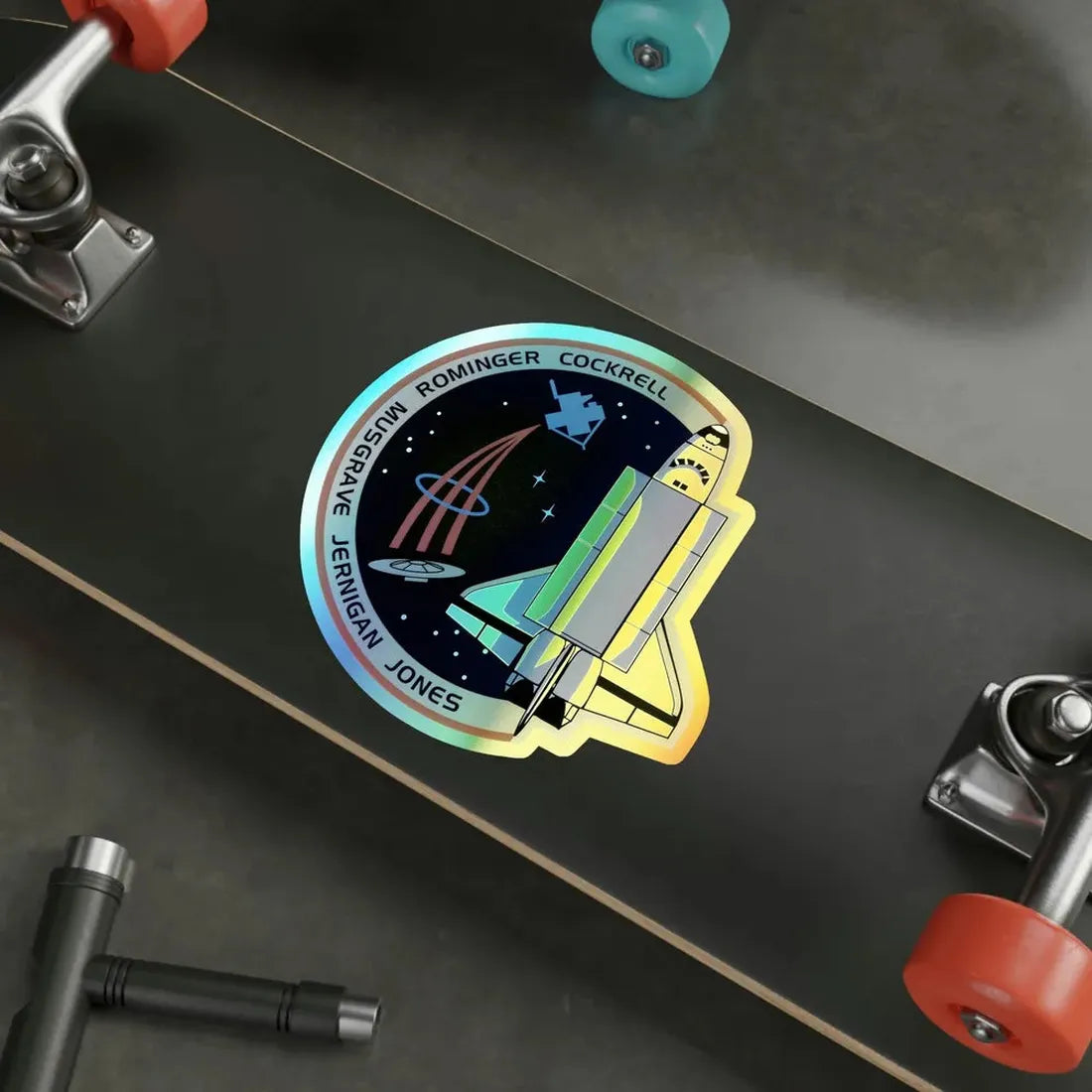 STS 80 (NASA) Holographic STICKER Die-Cut Vinyl Decal - The Sticker Space