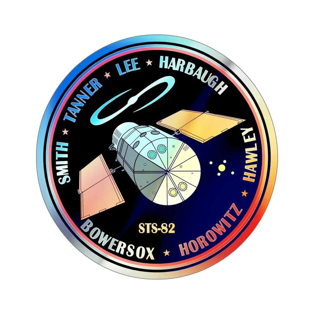 STS 82 (NASA) Holographic STICKER Die-Cut Vinyl Decal 6 Inch Holographic - The Sticker Space