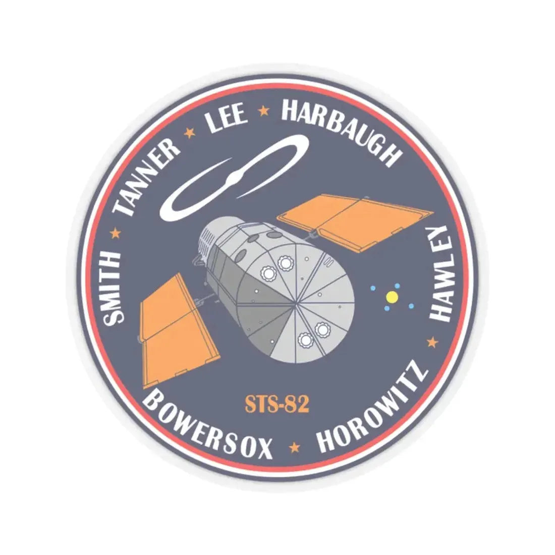 STS 82 (NASA) STICKER Vinyl Kiss-Cut Decal 2 Inch Transparent - The Sticker Space