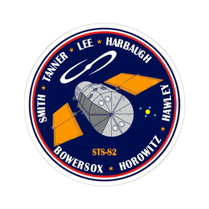 STS 82 (NASA) STICKER Vinyl Kiss-Cut Decal 6 Inch White - The Sticker Space