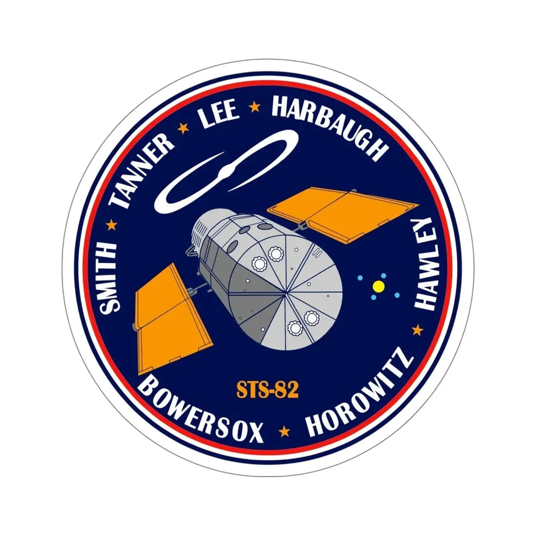 STS 82 Patch NASA STICKER Vinyl Die-Cut Decal 5 Inch - The Sticker Space