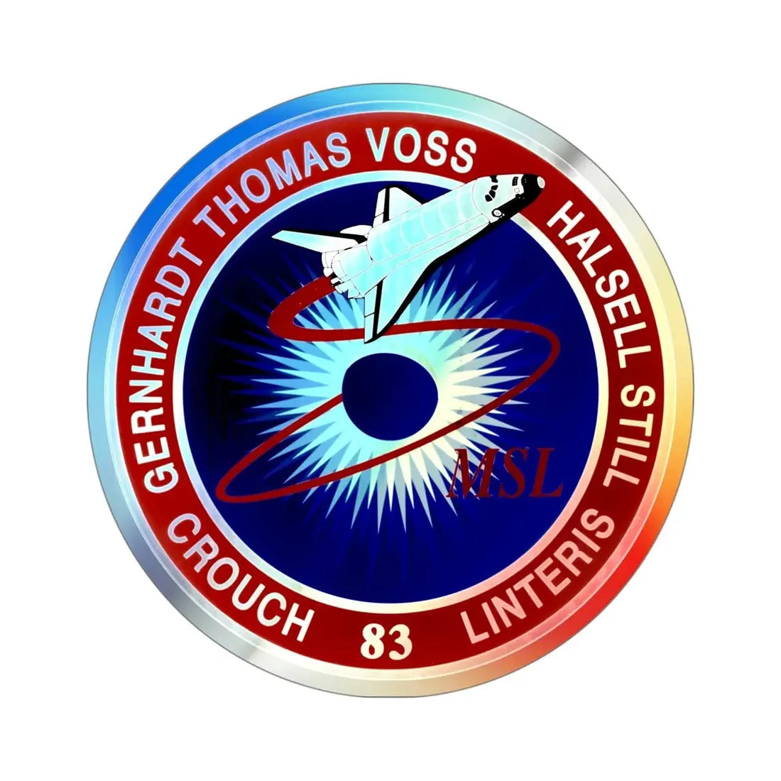 STS 83 (NASA) Holographic STICKER Die-Cut Vinyl Decal 4 Inch Holographic - The Sticker Space