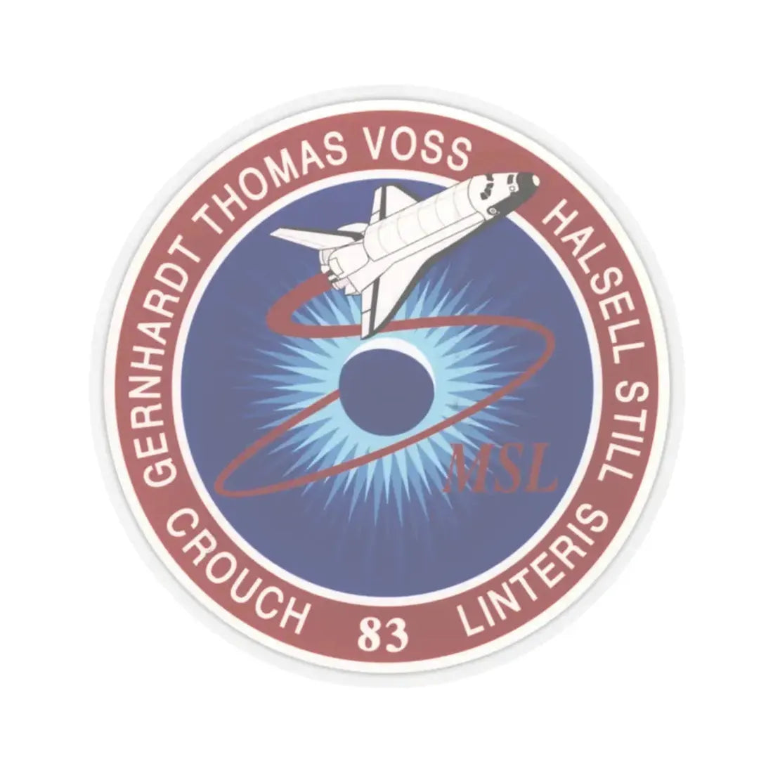 STS 83 (NASA) STICKER Vinyl Kiss-Cut Decal 2 Inch Transparent - The Sticker Space