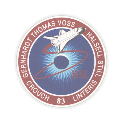 STS 83 (NASA) STICKER Vinyl Kiss-Cut Decal 3 Inch Transparent - The Sticker Space