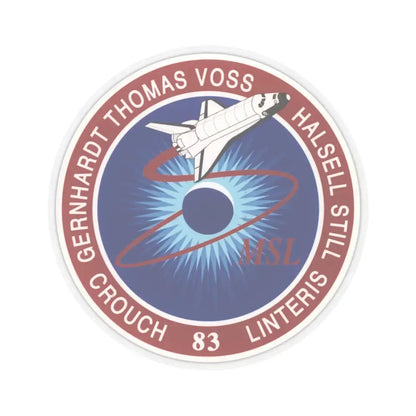 STS 83 (NASA) STICKER Vinyl Kiss-Cut Decal 4 Inch Transparent - The Sticker Space