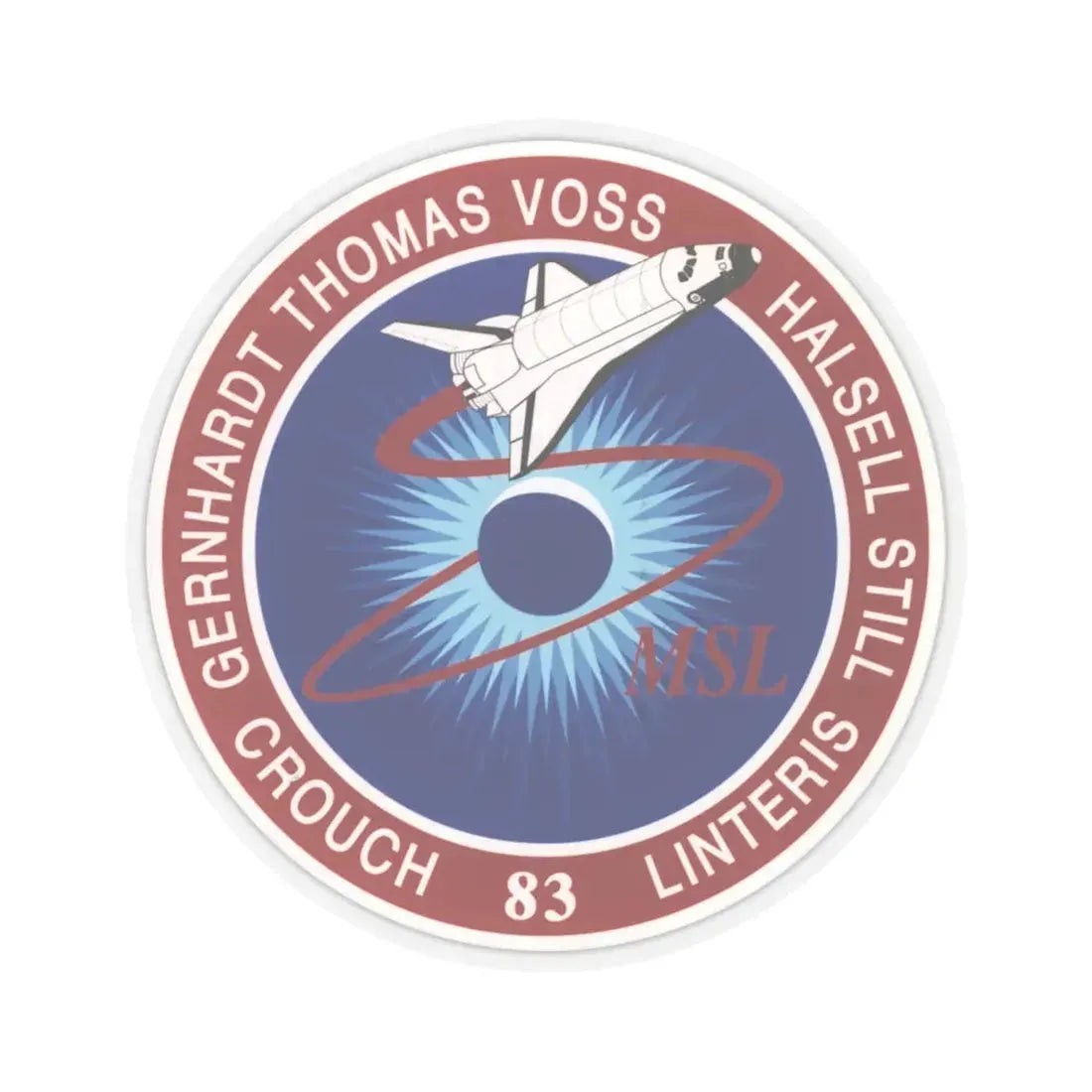 STS 83 (NASA) STICKER Vinyl Kiss-Cut Decal 6 Inch Transparent - The Sticker Space