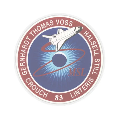 STS 83 (NASA) STICKER Vinyl Kiss-Cut Decal 6 Inch Transparent - The Sticker Space