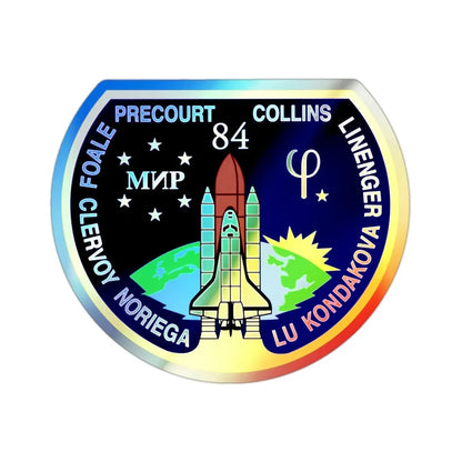 STS 84 (NASA) Holographic STICKER Die-Cut Vinyl Decal 2 Inch Holographic - The Sticker Space