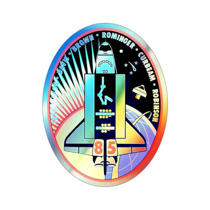 STS 85 (NASA) Holographic STICKER Die-Cut Vinyl Decal 4 Inch Holographic - The Sticker Space
