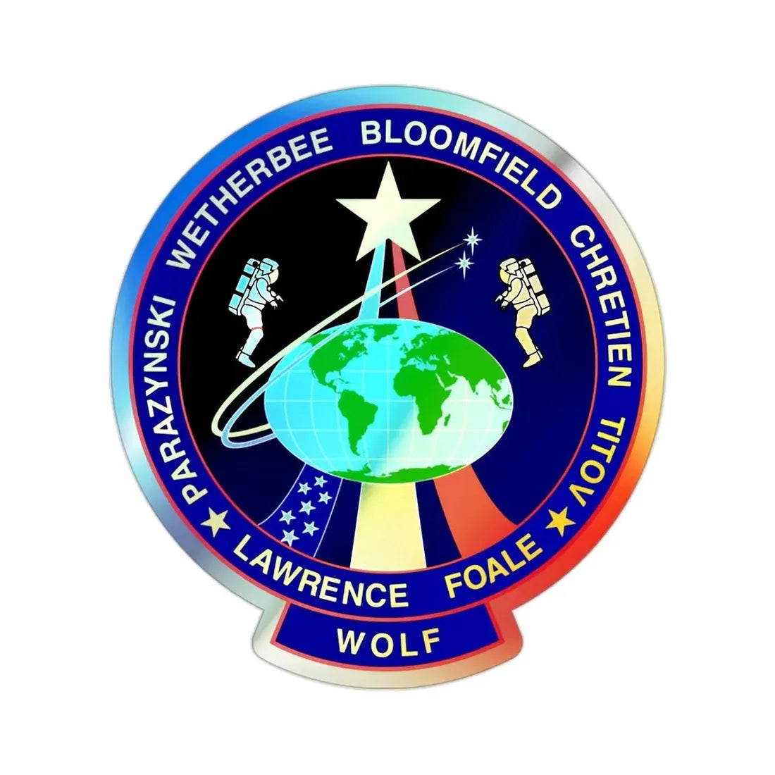 STS 86 (NASA) Holographic STICKER Die-Cut Vinyl Decal 2 Inch Holographic - The Sticker Space