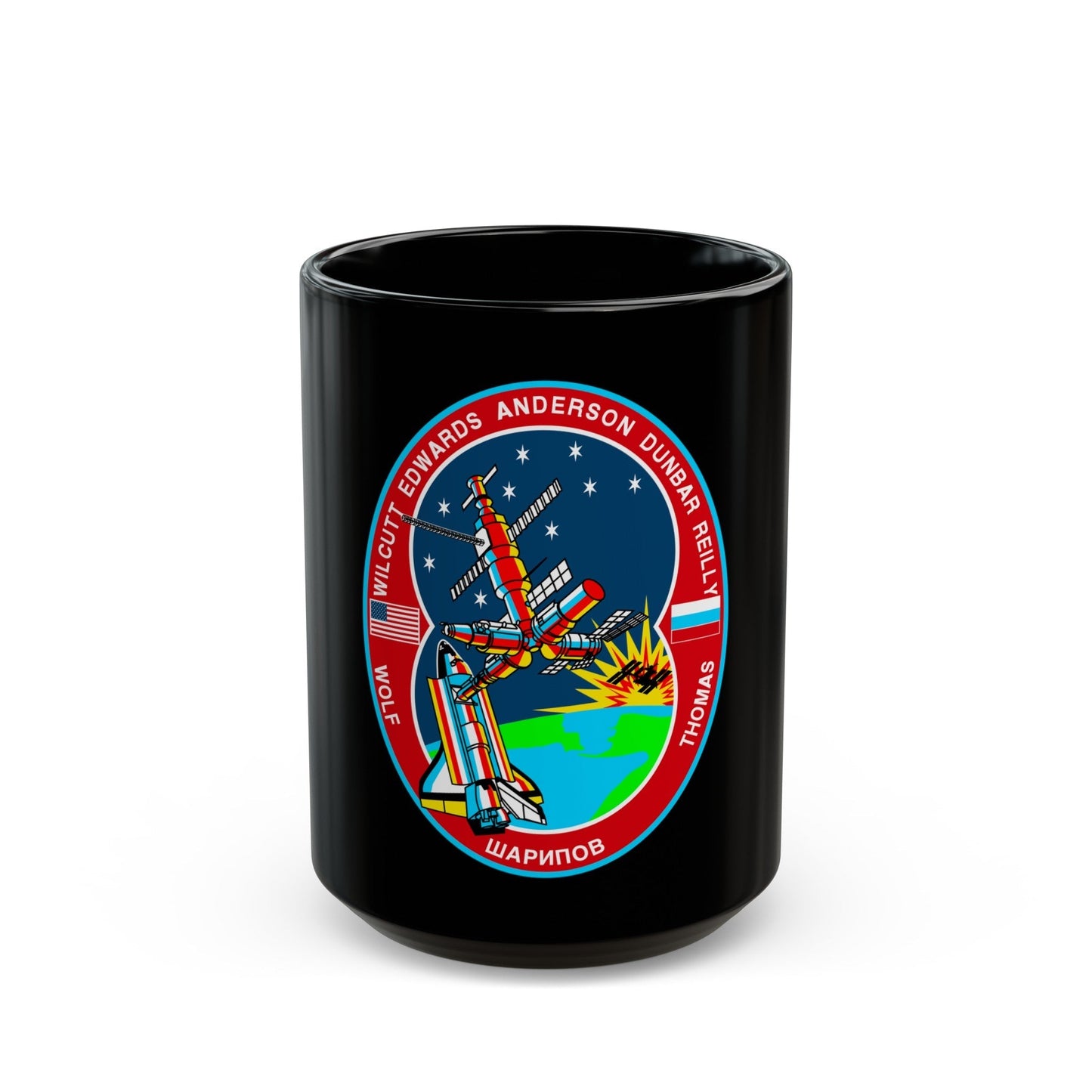 STS 89 (NASA) Black Coffee Mug-15oz-The Sticker Space