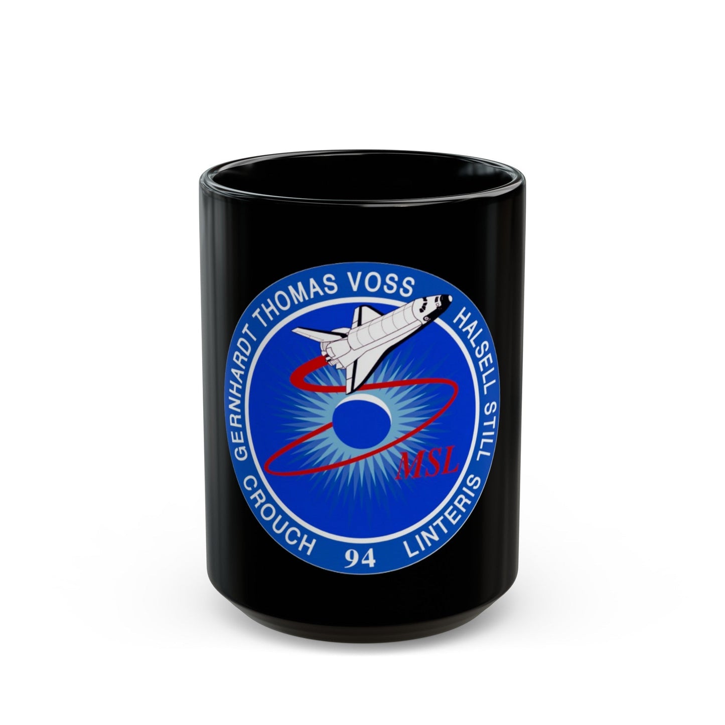 STS 94 (NASA) Black Coffee Mug-15oz-The Sticker Space