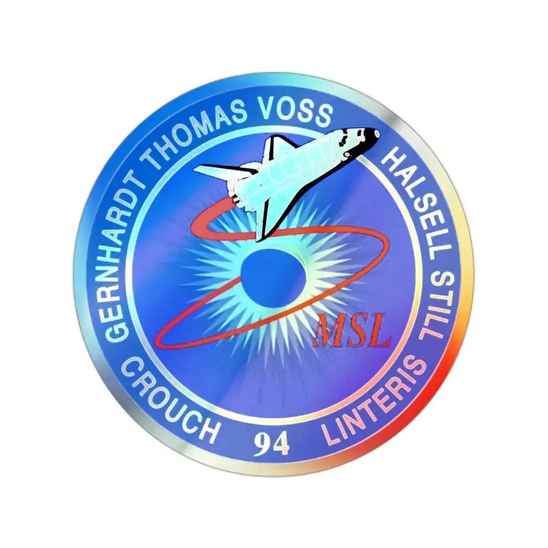 STS 94 (NASA) Holographic STICKER Die-Cut Vinyl Decal 2 Inch Holographic - The Sticker Space