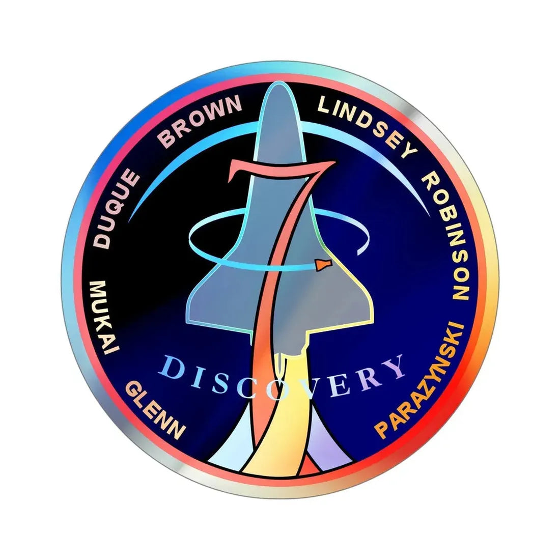 STS 95 (NASA) Holographic STICKER Die-Cut Vinyl Decal 5 Inch Holographic - The Sticker Space