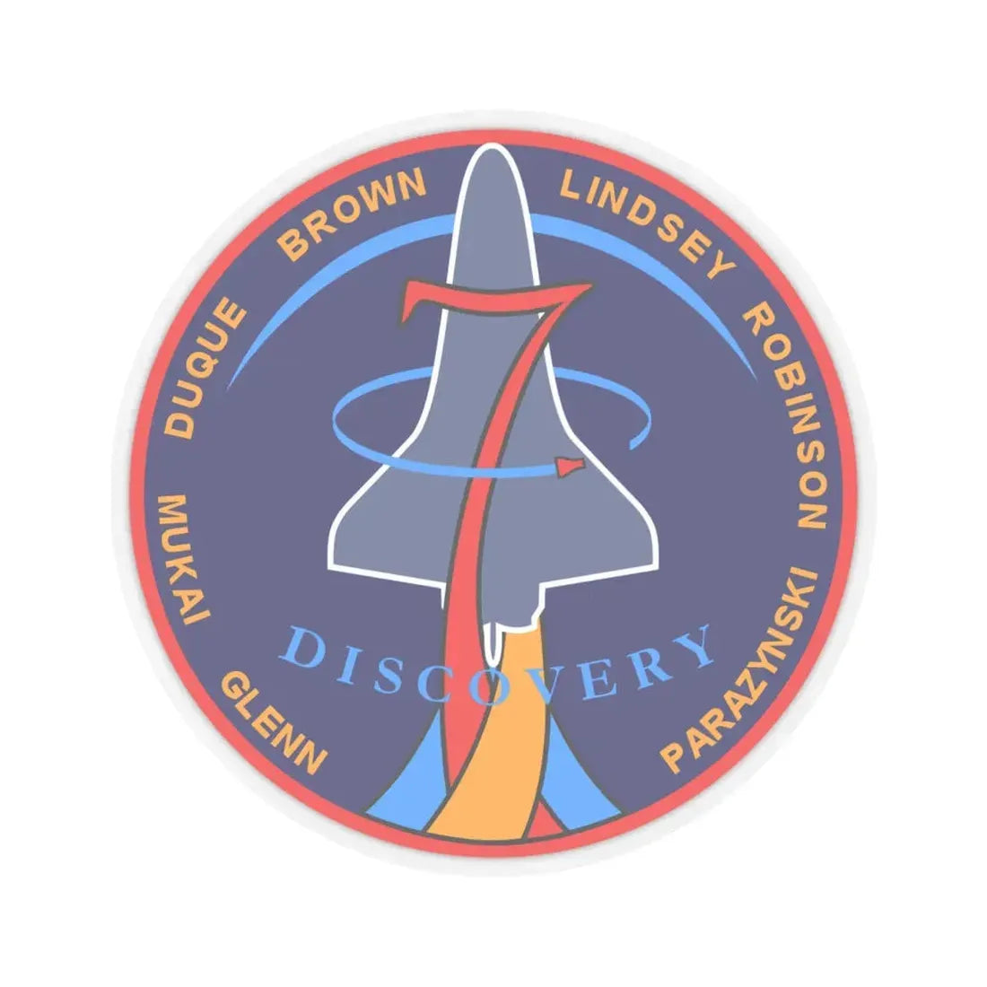 STS 95 (NASA) STICKER Vinyl Kiss-Cut Decal 4 Inch Transparent - The Sticker Space