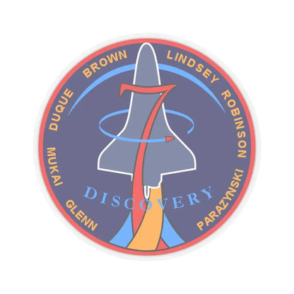 STS 95 (NASA) STICKER Vinyl Kiss-Cut Decal 4 Inch Transparent - The Sticker Space