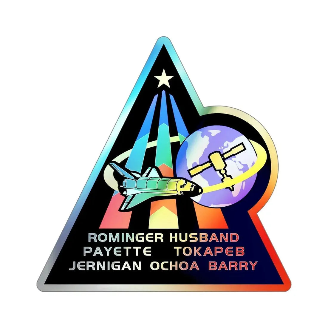 STS 96 (NASA) Holographic STICKER Die-Cut Vinyl Decal 6 Inch Holographic - The Sticker Space
