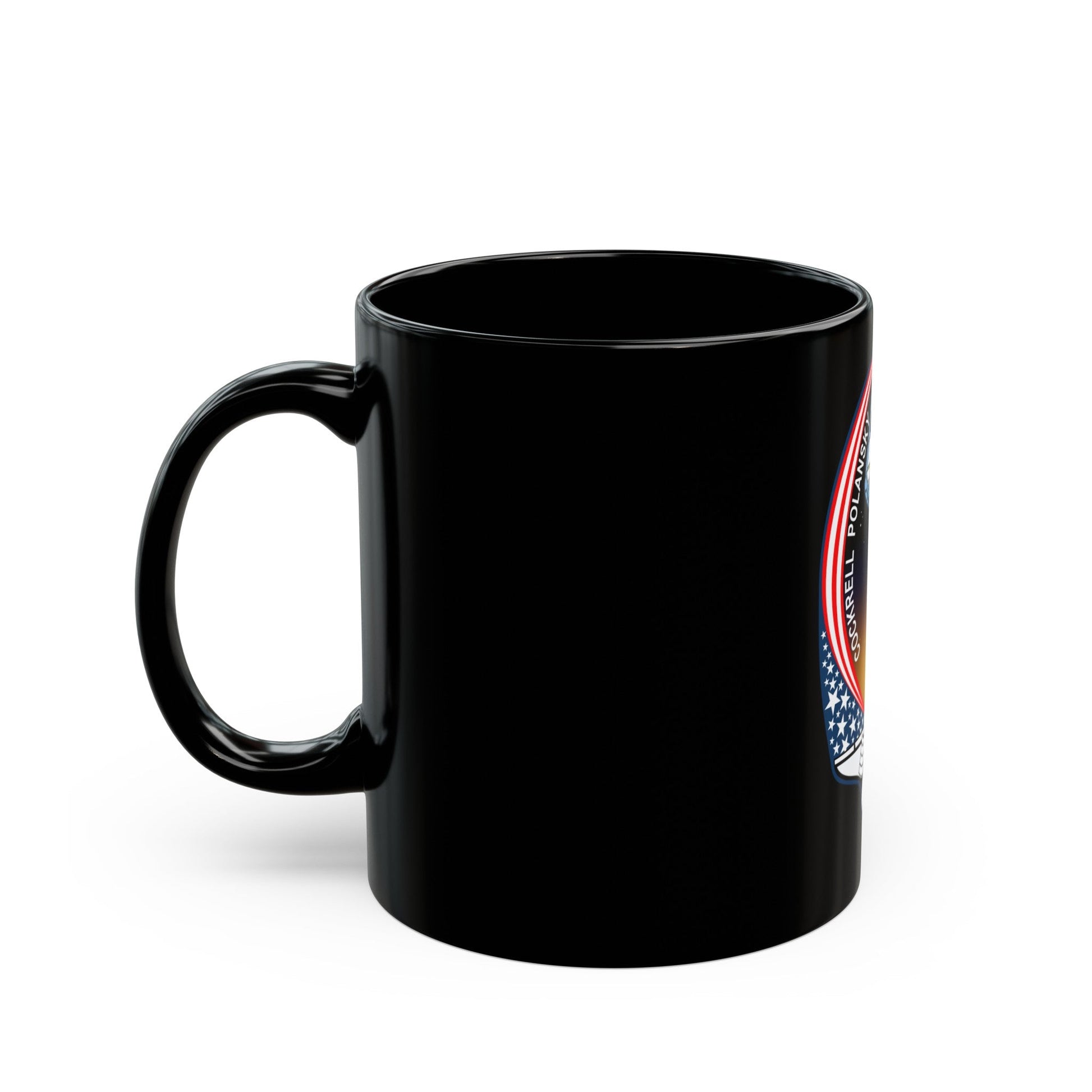 STS 98 (NASA) Black Coffee Mug-The Sticker Space