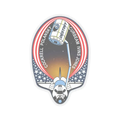 STS 98 (NASA) STICKER Vinyl Kiss-Cut Decal 2 Inch Transparent - The Sticker Space