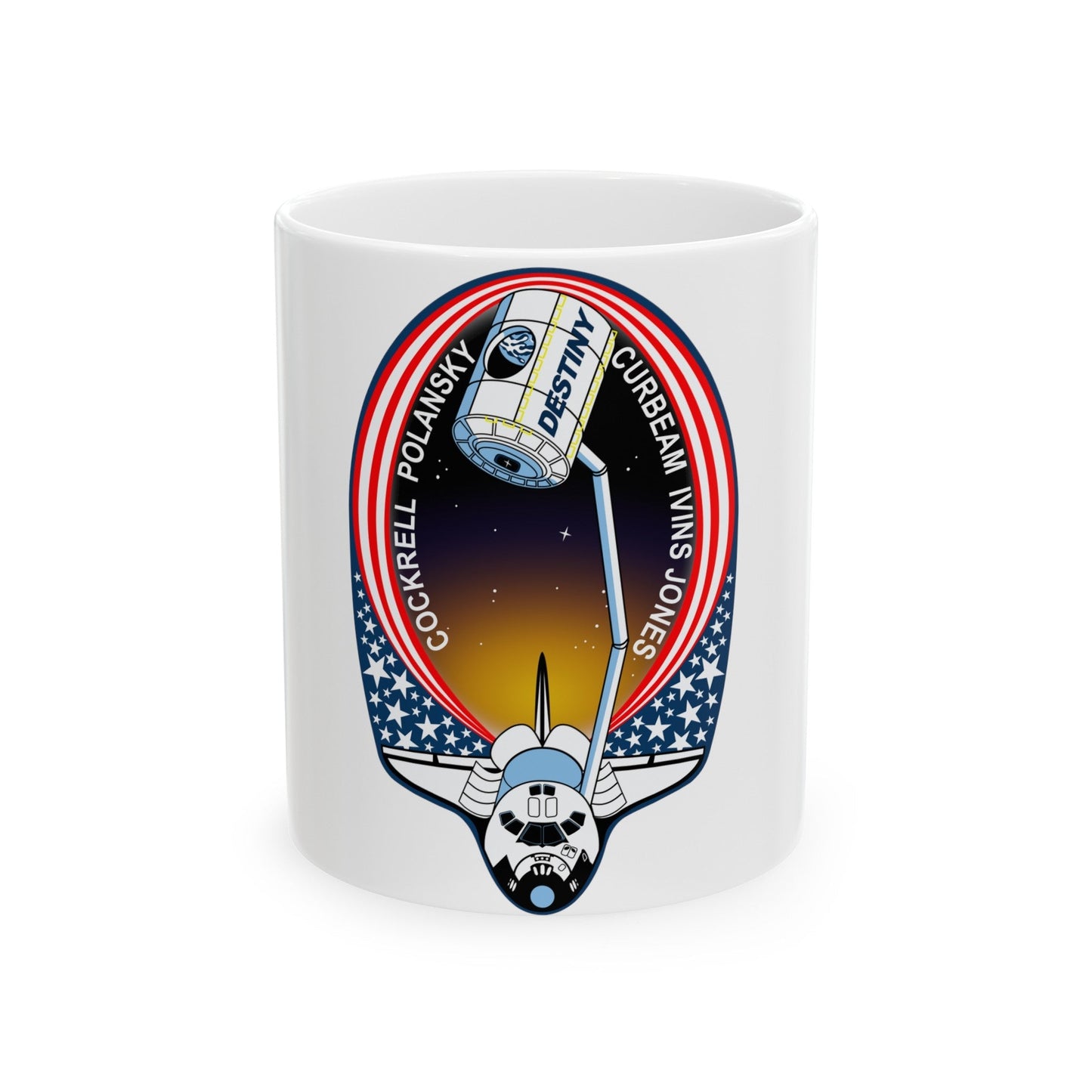 STS 98 (NASA) White Coffee Mug-11oz-The Sticker Space