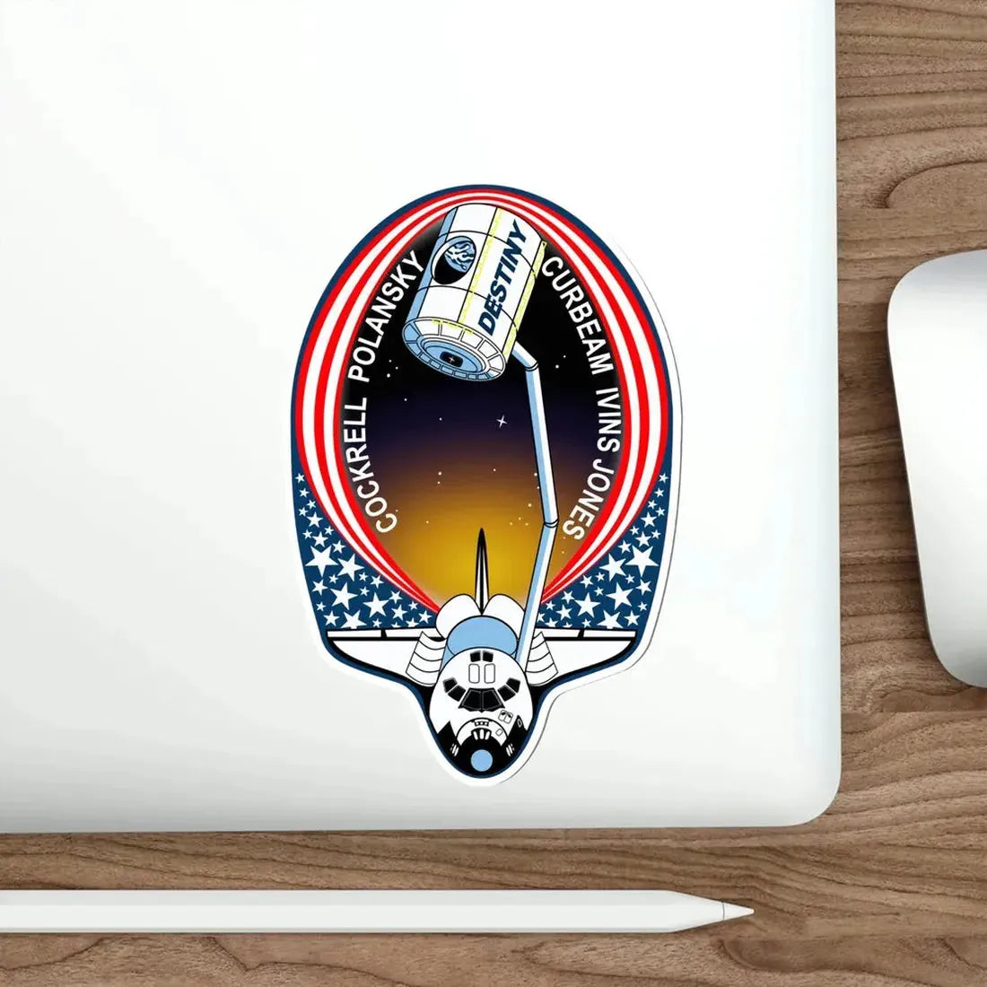 STS 98 Patch NASA STICKER Vinyl Die-Cut Decal - The Sticker Space