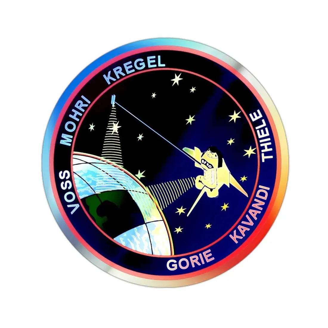STS 99 (NASA) Holographic STICKER Die-Cut Vinyl Decal 2 Inch Holographic - The Sticker Space
