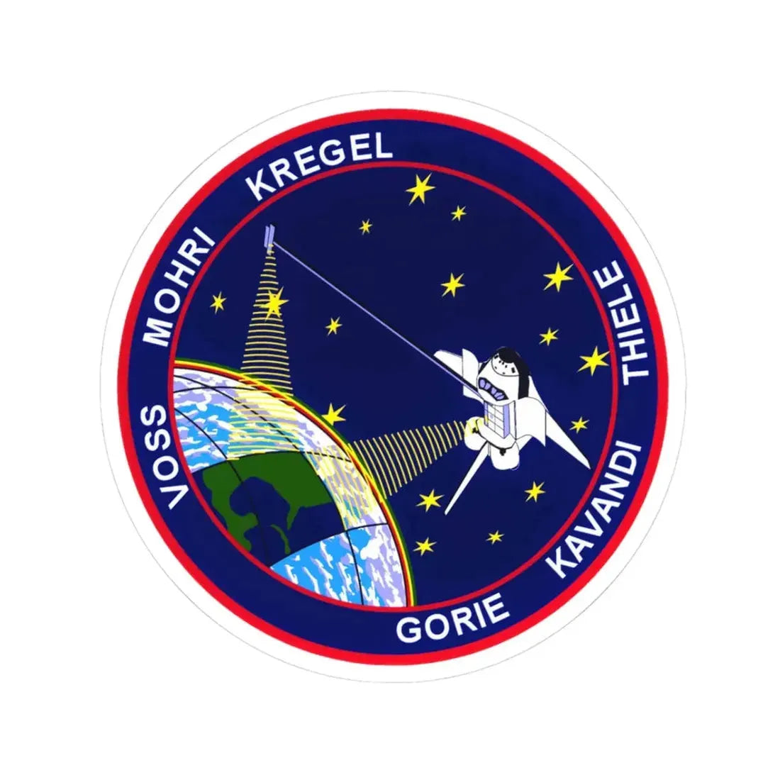STS 99 (NASA) STICKER Vinyl Kiss-Cut Decal 3 Inch White - The Sticker Space