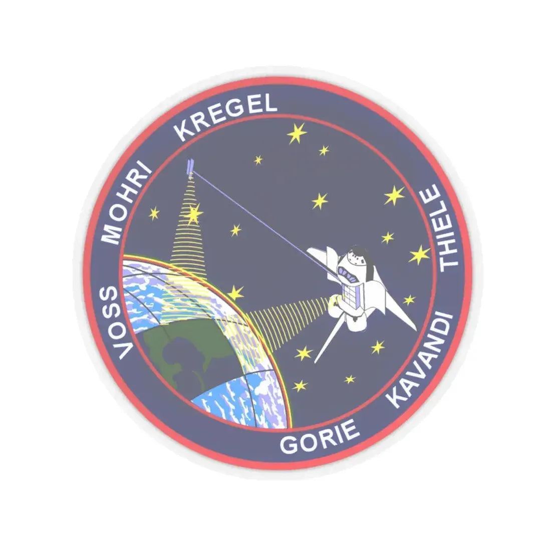 STS 99 (NASA) STICKER Vinyl Kiss-Cut Decal 4 Inch Transparent - The Sticker Space