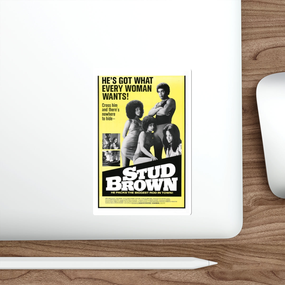 STUD BROWN (DYNAMITE BROTHERS) 1974 Movie Poster STICKER Vinyl Die-Cut Decal-The Sticker Space