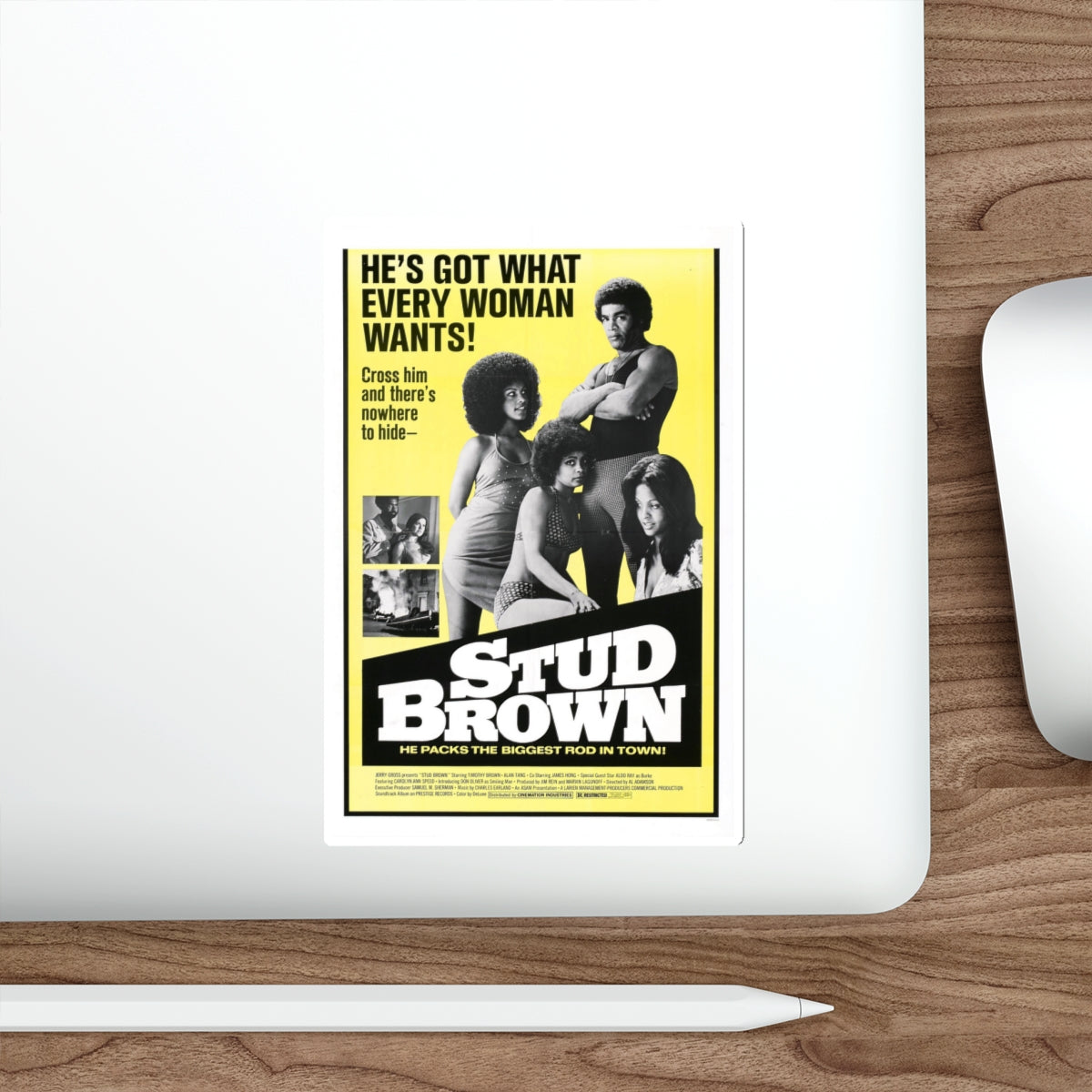 STUD BROWN (DYNAMITE BROTHERS) 1974 Movie Poster STICKER Vinyl Die-Cut Decal-The Sticker Space