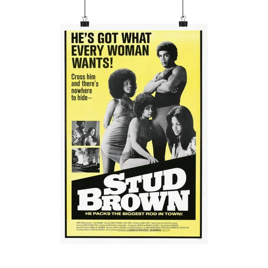 STUD BROWN (DYNAMITE BROTHERS) 1974 - Paper Movie Poster 12″ x 18″ Matte - The Sticker Space