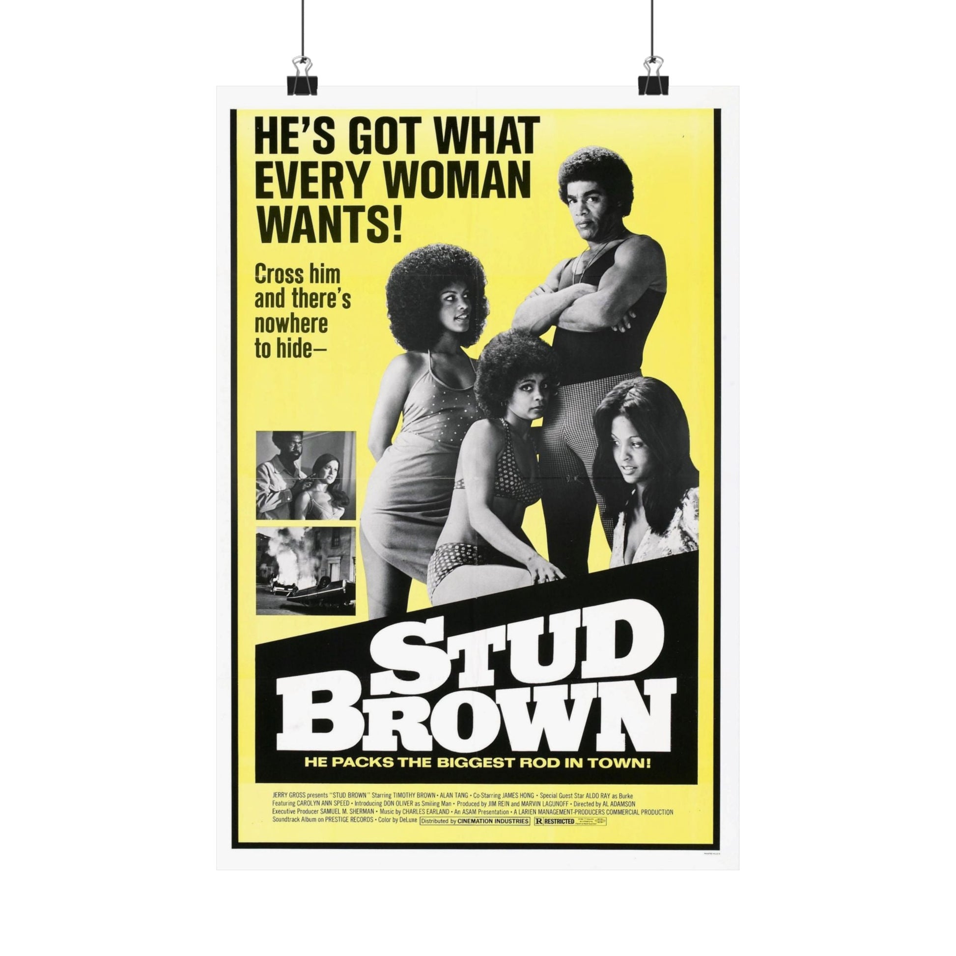 STUD BROWN (DYNAMITE BROTHERS) 1974 - Paper Movie Poster-12″ x 18″-The Sticker Space