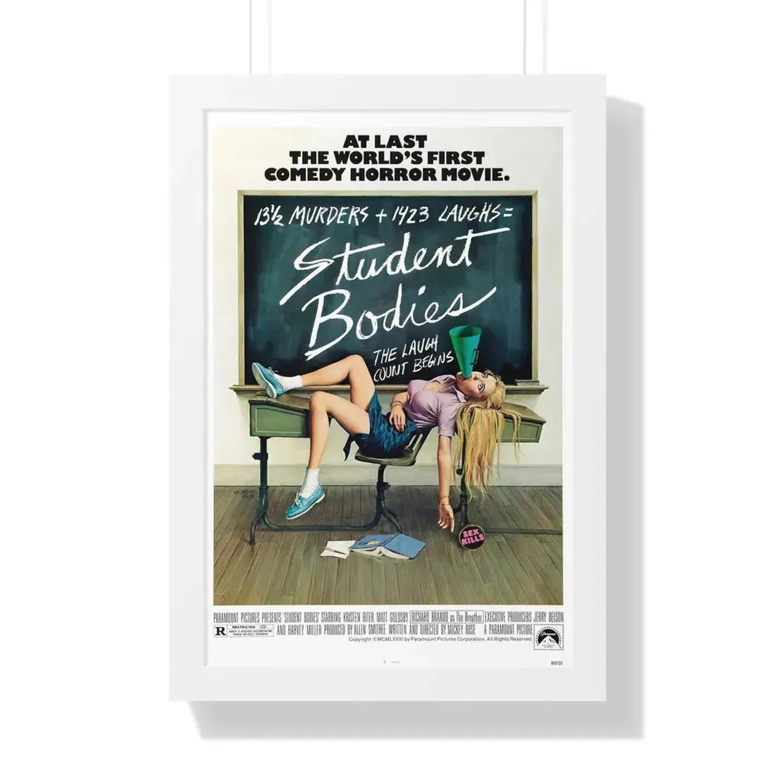 STUDENT BODIES 1981 - Framed Movie Poster 16″ x 24″ White - The Sticker Space