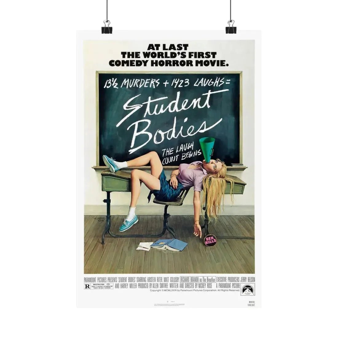 STUDENT BODIES 1981 - Paper Movie Poster 12″ x 18″ Matte - The Sticker Space