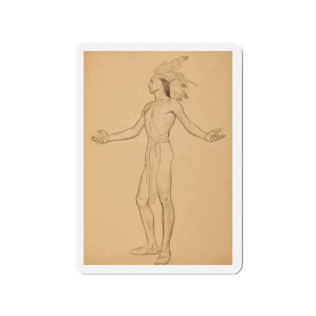 Study for Hovey murals, Dartmouth College (Magazine Illustration) Refrigerator Magnet 2 Inch Die-Cut - The Sticker Space