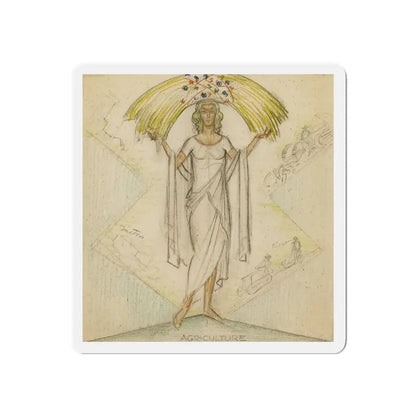 Study of Agriculture (Magazine Illustration) Refrigerator Magnet 6 Inch Die-Cut - The Sticker Space