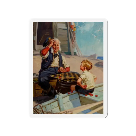 Stumped, by Gum (Magazine Illustration) Refrigerator Magnet 2 Inch Die-Cut - The Sticker Space