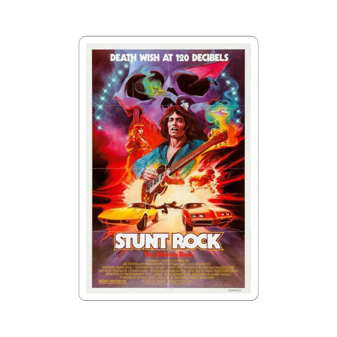 Stunt Rock 1979 Movie Poster - STICKER Vinyl Kiss-Cut Decal 6 Inch White - The Sticker Space