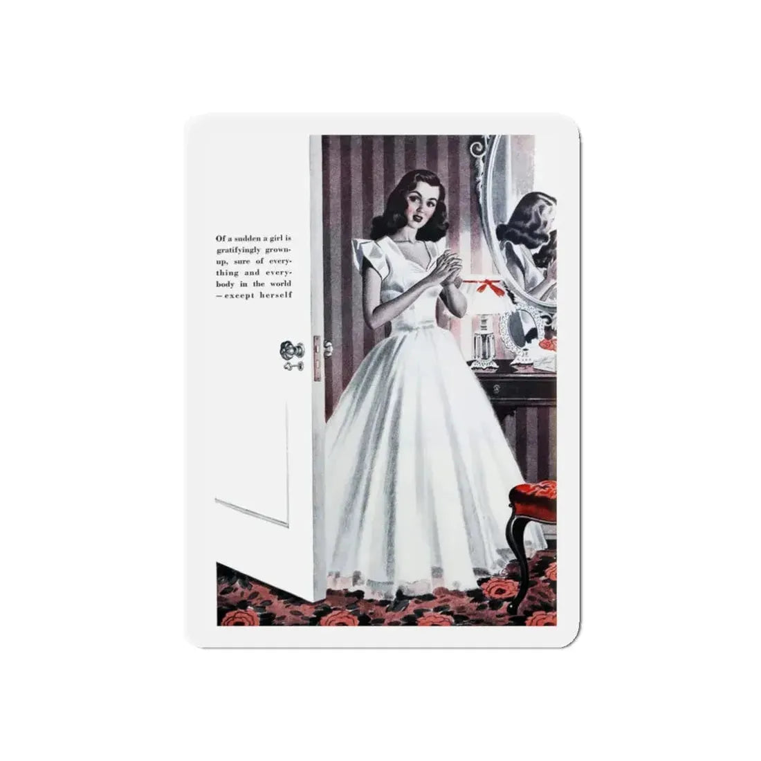 Stupendous Moment, Good Housekeeping, February 1942 (Magazine Illustration) Refrigerator Magnet 3 Inch Die-Cut - The Sticker Space